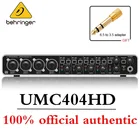 Звуковая карта Behringer UMC404HD с аудио интерфейсом для электрогитары, внешняя звуковая карта для записи в реальном времени