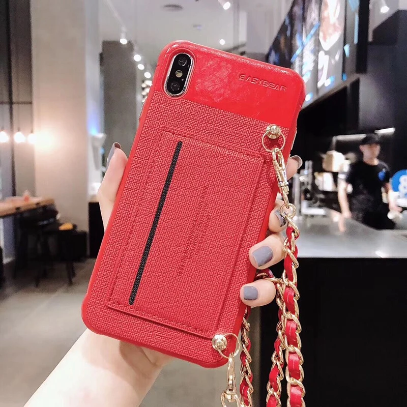 Easterm роскошный черный красный ремешок на запястье карта держатель для денег