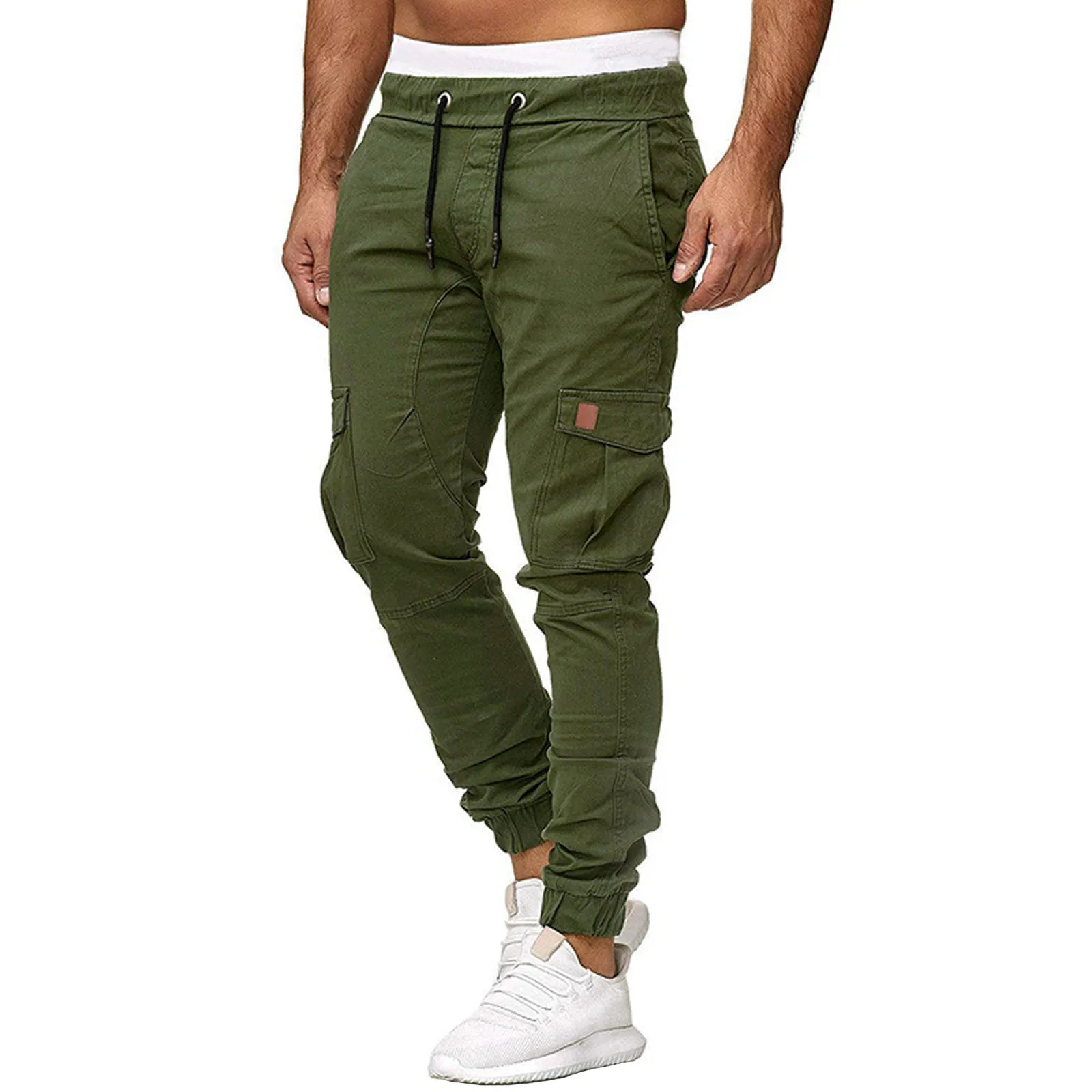 

Fashion Men's Solid Colors Sports Casual Jogging Trousers Lightweight Hiking Work Drawstring Outdoor Pant Pantalones Hombre#g3