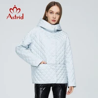 astrid 2021 new womens spring autumn quilted jacket hooded zipper pocket warm solid lattice coat women parkas outerwear zm 8741