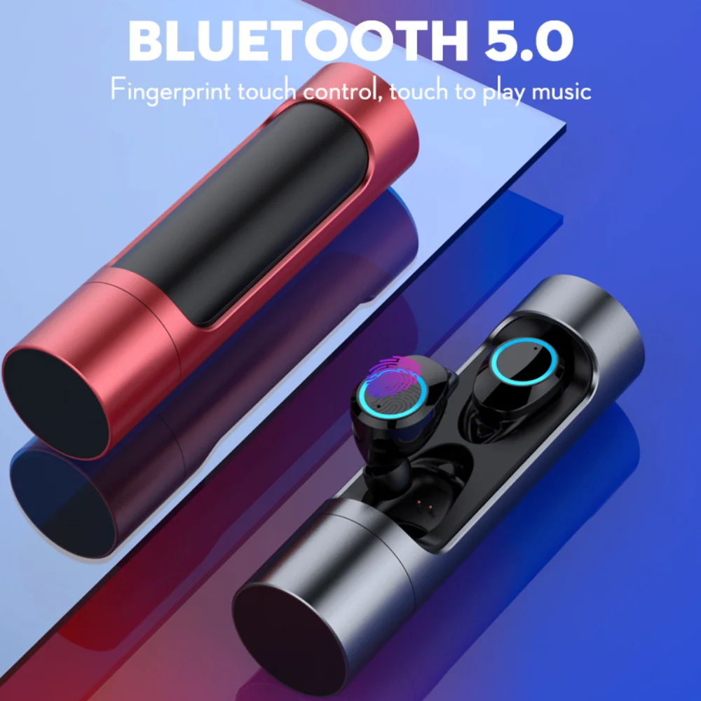 SELECTEC X9 наушники-вкладыши TWS с 5,0 в уши, наушники в уши Беспроводной Bluetooth наушники гарнитура IPX7 Водонепроницаемый 7000 мА/ч, Мощность Chargingbox с фонариком