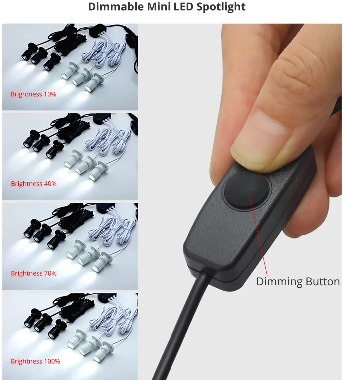 Мини Светодиодный точечный светильник 1 Вт 5 В USB с регулируемой яркостью