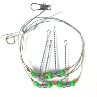 1pcs string fishing hook 345 steel wires swivels connection anti winding sea fishing hook leader hooks