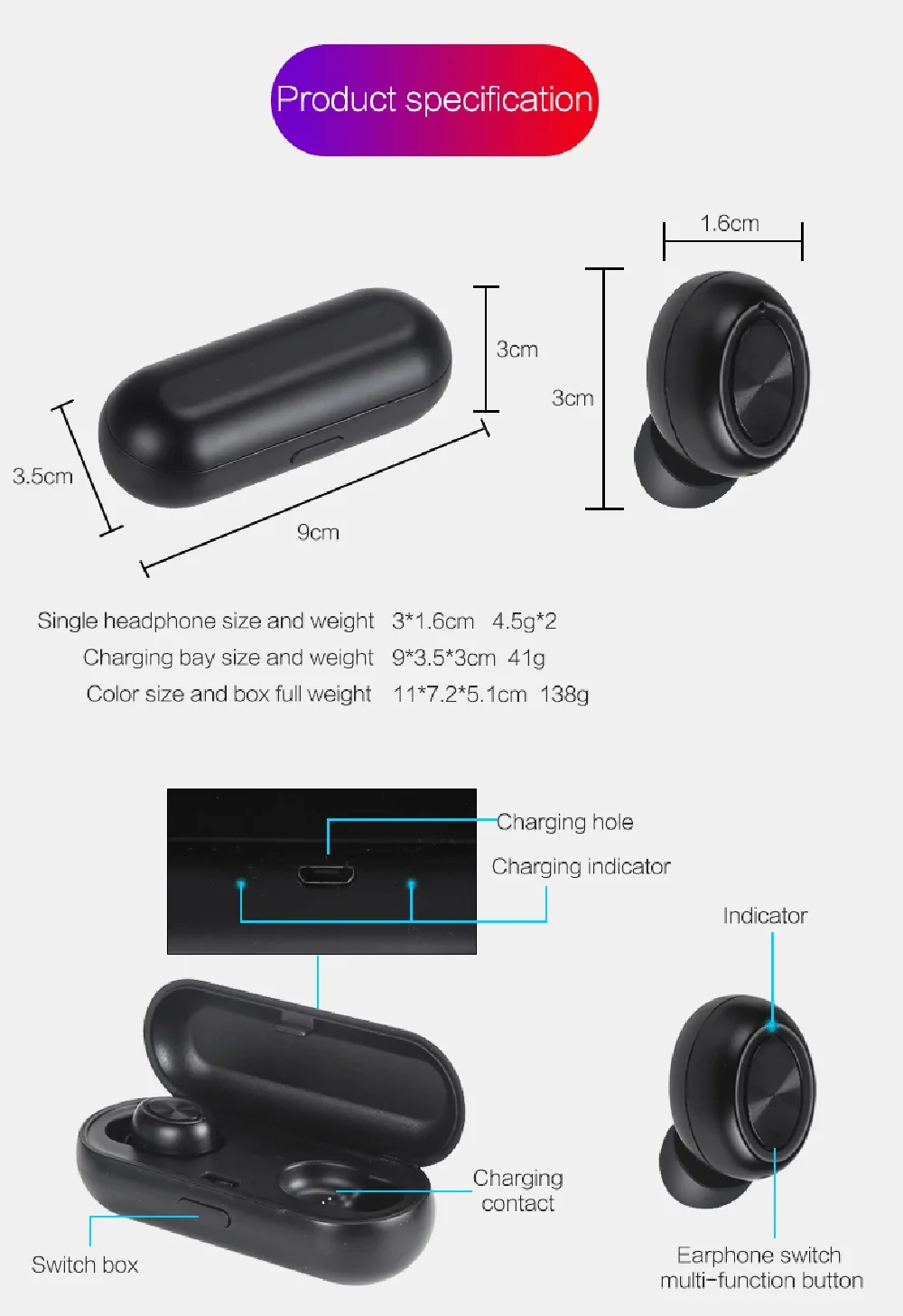 003 Escytegr Bluetooth гарнитура наушники вкладыши TWS с 5 0 двумя гарнитурами Беспроводной
