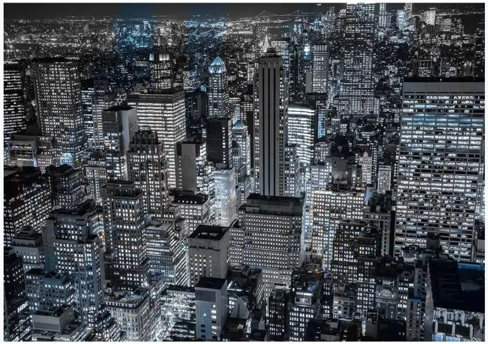 wallpaper for walls 3 d living room Modern city night scene background wall | Обустройство дома