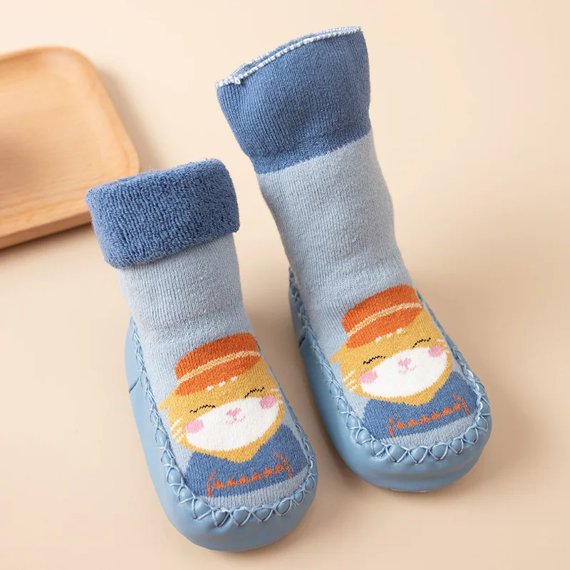 

Winter Thicken Warm Terry Baby Socks Cute Cartoon Animal Rubber Soles Anti Slip Floor Socks for Newborn Infant Toddler Shoes