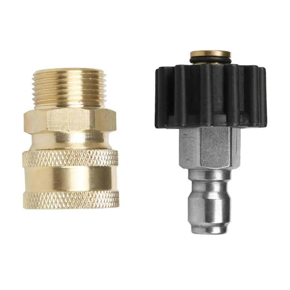 

Car High Pressure Washer Adapter Set Quick Connect Kit 5000 PSI M22 14mm Swivel to M22 Metric Fitting For Hose For auto Wash Gun