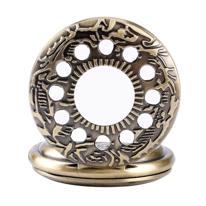 Steampunk Clock Men Women Handwind Mechanical Pocket Watch Half Hunter Skeleton Clock Roman Numeral Pendant Chain Collectable