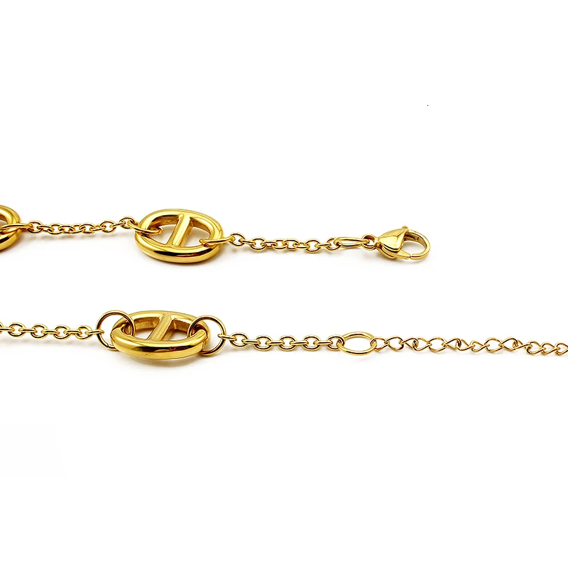 

Gold/Silver Color Oval Link Bracelet Adjustable Length 20-25cm Classic Stainless Steel Bracelets for Women