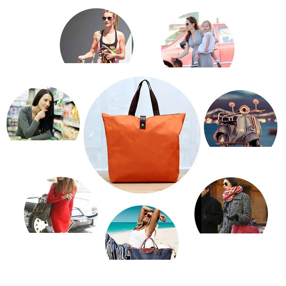 Переносная Складная вместительная сумка для покупок водонепроницаемая из ткани