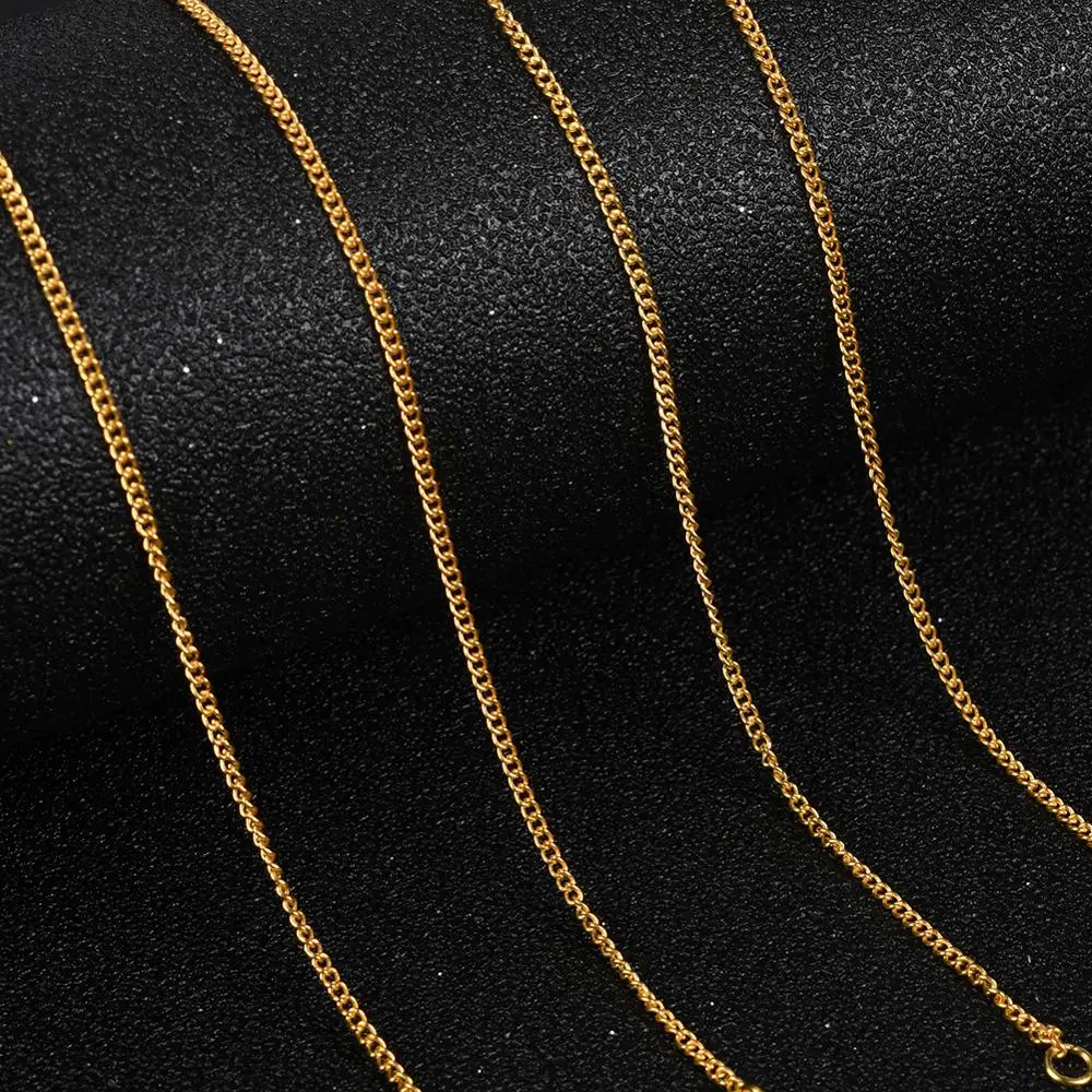 

12Pcs/Lot 45cm 1.3mm Curb Link Chains Necklace For Women Jewelry Making Necklace Chains Findings