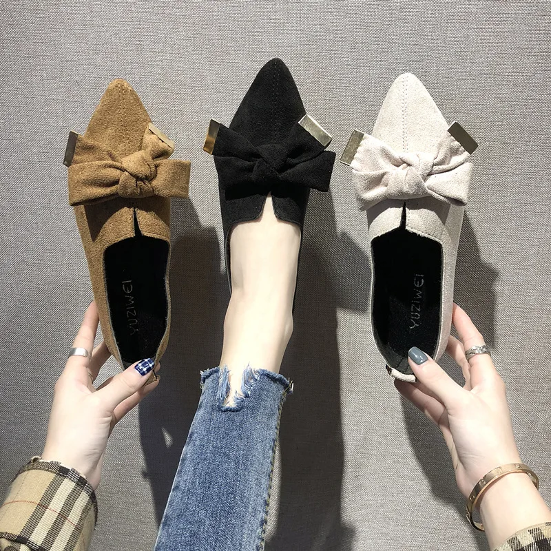 Тонкие женские туфли коллекция 2019 года сезон осень Новинка Корейская версия с