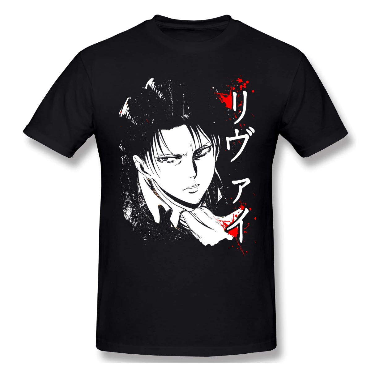 

High Quality O-Neck 100 Cotton Tops & Tees band Captain Levi T-shirt summer / autumn attack on titan japanese anime sleeve short