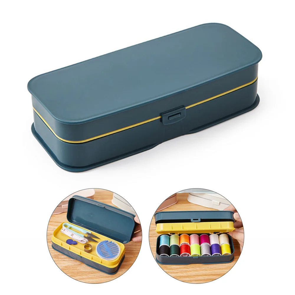 

Portable Sewing Kit Repair Set 14 Color Sewing Threads Set Hard Case Portable Sewing Tools For Travel Home And DIY