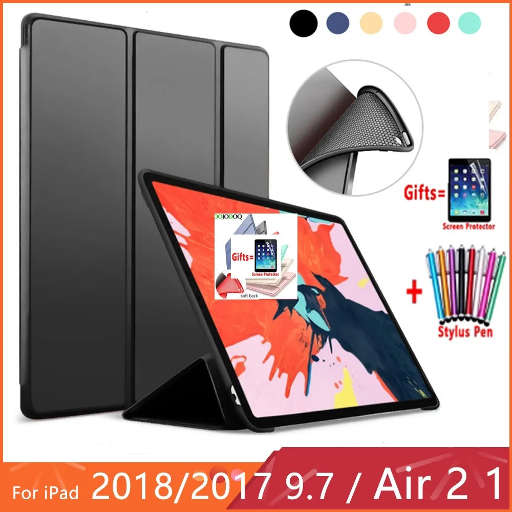 

iPad 7th 10.2 2019 9.7 2018 5th 6th Gen Air 1 2 Mini Stand Smart PU Leather Soft Case Smart Cover