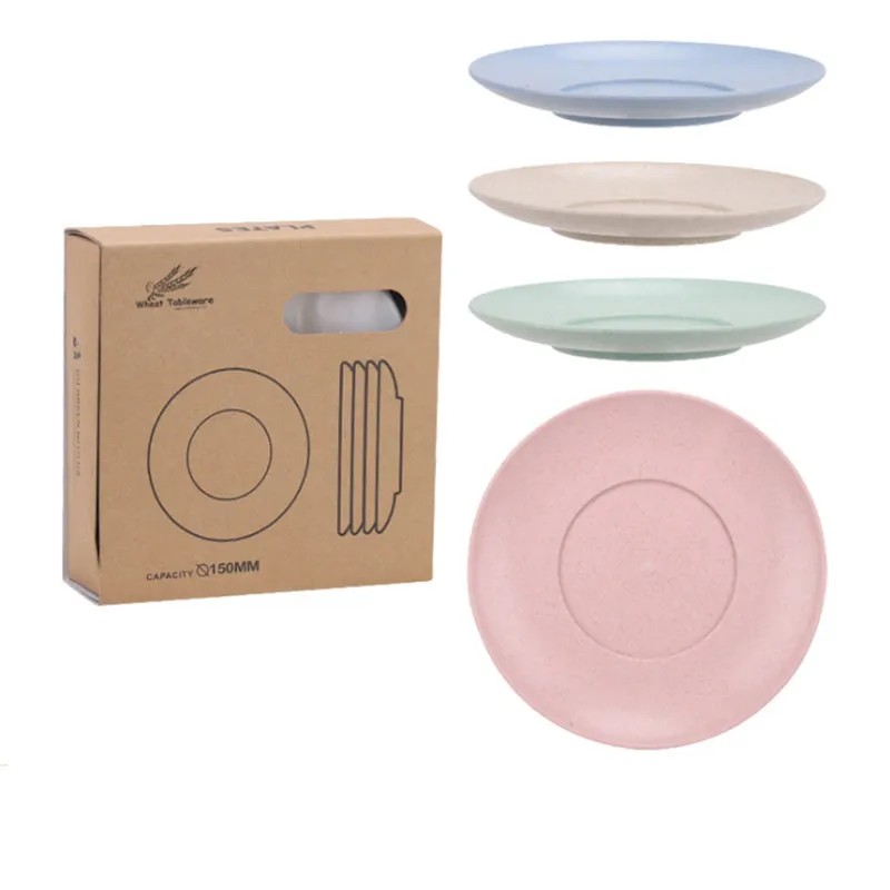 4 шт. креативная тарелка из натуральной пшеничной соломы многофункциональная