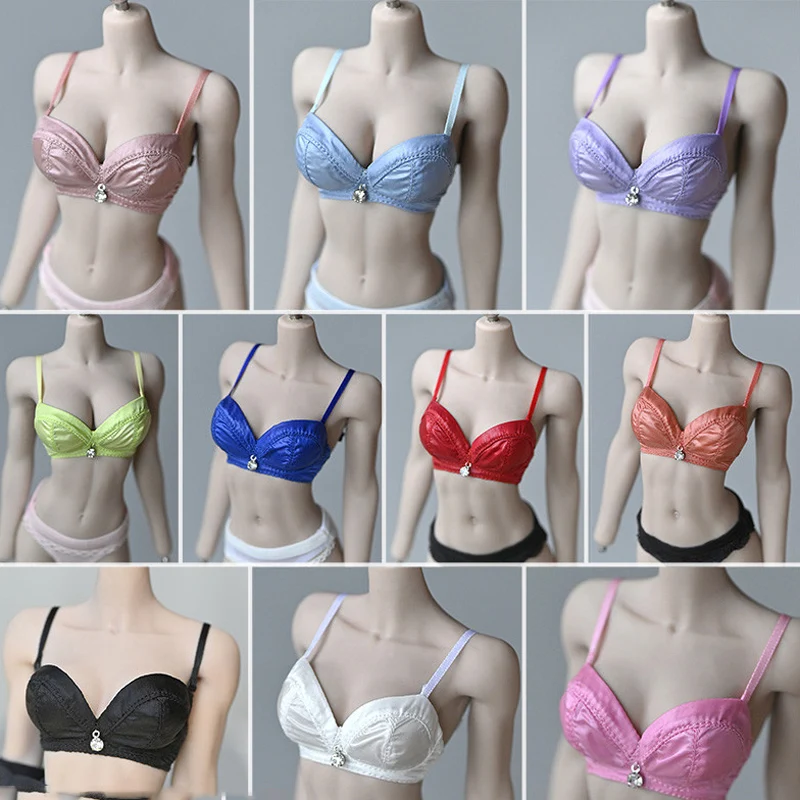 

Женское нижнее белье, сексуальный бюстгальтер, женское элегантное нижнее белье конфетных цветов для 12-дюймовых экшн-фигурок, фигурка тела PH...