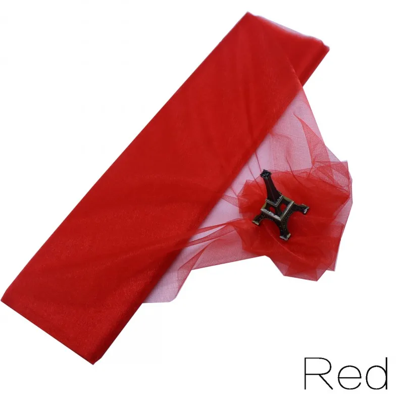 Red 10 м/рулон, 48 см, тюль, рулон, ткань, катушка, пачка, прозрачная органза, тюль для дома, свадебное украшение, для детского душа, сделай сам, рубашка, ремесло - Цвет: Red