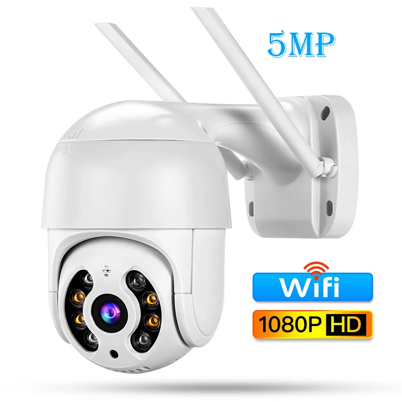 

IP Camera 5MP HD Outdoor AI Human Detection Audio Wireless CCTV Security Camera P2P Digital Zoom Surveillance Wifi Camera