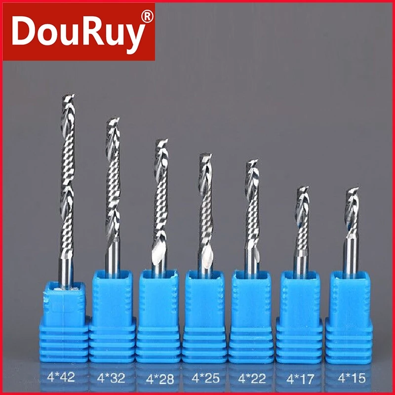 5 шт. Бесплатная доставка 4 мм Карбид ЧПУ фрезы один флейт сверла со спиральными