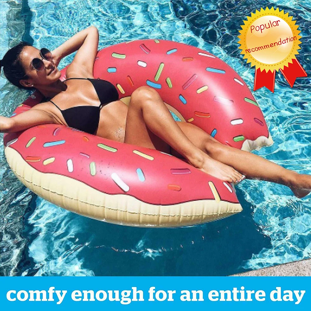 

Summer Outdoor Activities Inflatable Donut Swimming Ring Pool Buoy Mattress Thickened PVC Summer Seat Ring Toy