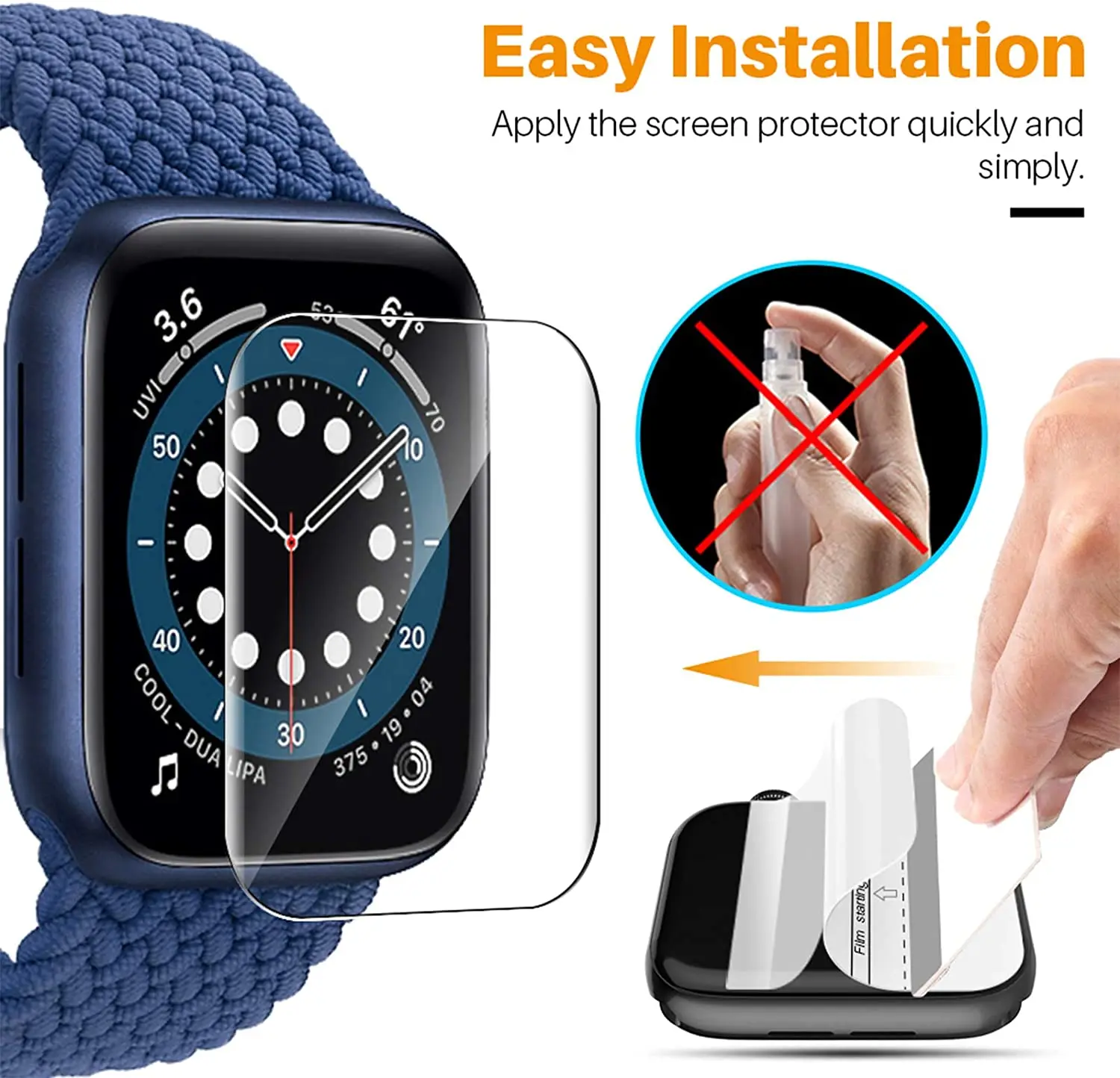 HD-пленка для Apple Watch защитные пленки экрана 44 мм 40 42 38 (не закаленное стекло)