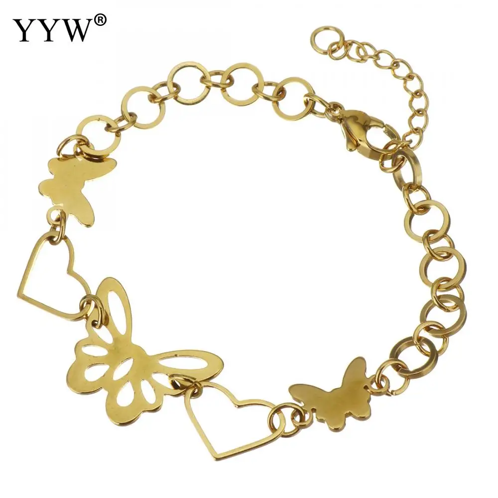 5 прядей золотой женский браслет из нержавеющей стали ювелирные изделия полые