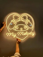 custom neon signs my melody anime led kawaii cute neon sign light decor indoor room wall hanging girl gift birthday home room be
