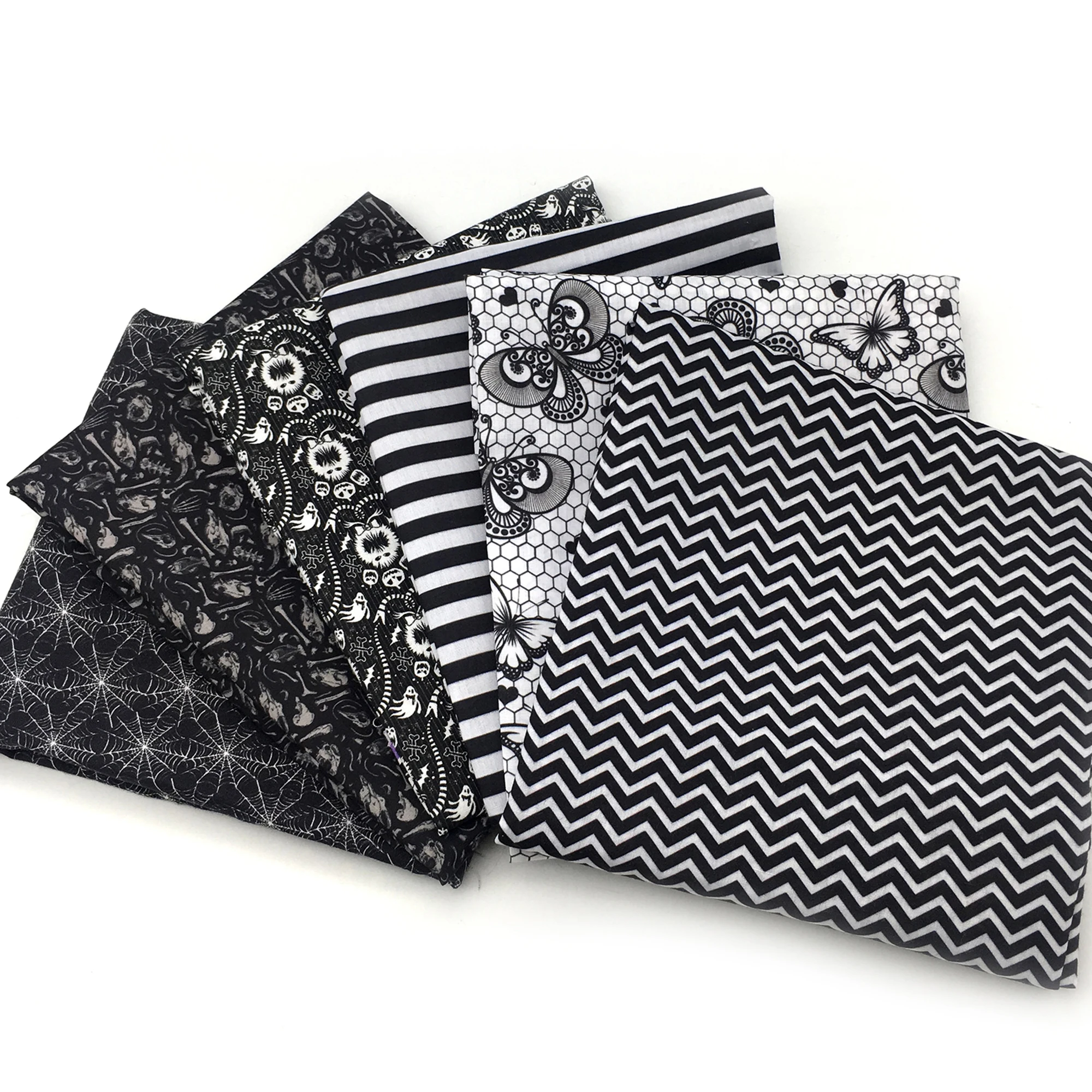 Полиэстер хлопок Материал черный призрак собаки бабочки кости серии лоскутное