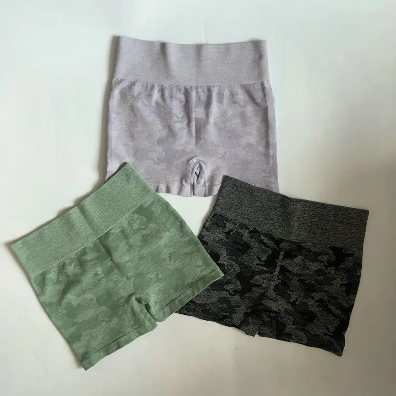 

Camouflage Seamless High Waist Yoga Shorts Camo Workout Shorts Elastic Squatproof Fitness Running Shorts Sport Women Gym Legging