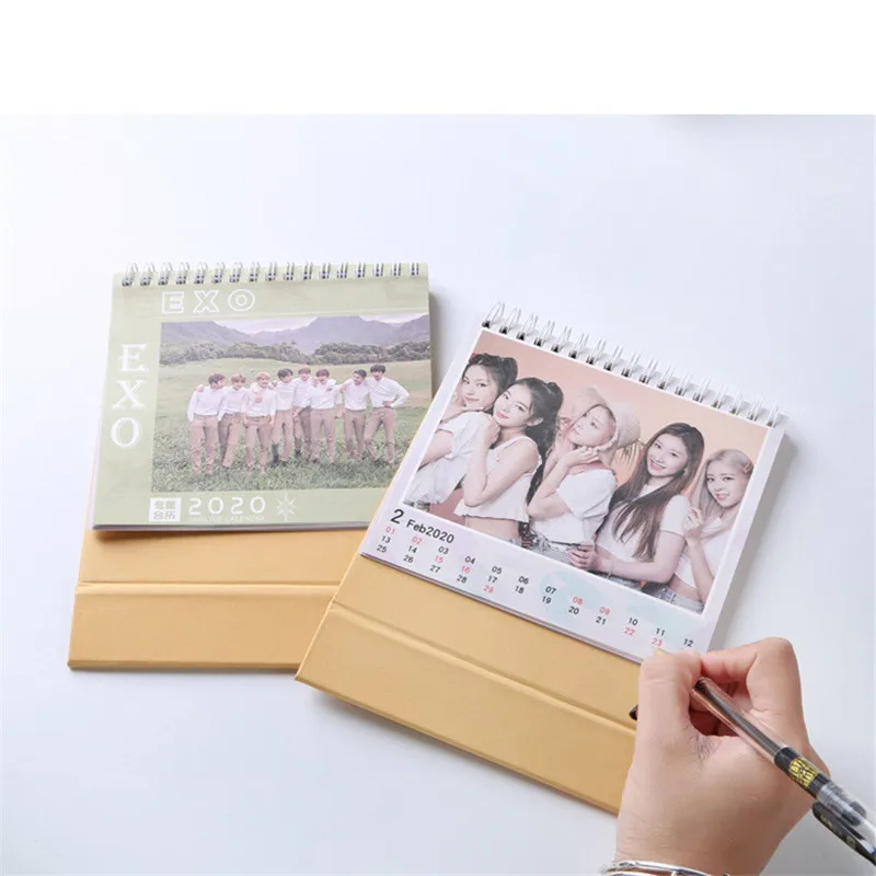 

2020 Super M EXO Twice Calendar Collection Gift Creative Cute Desktop Paper Calendar Daily Scheduler Table Planner Yearly Agenda