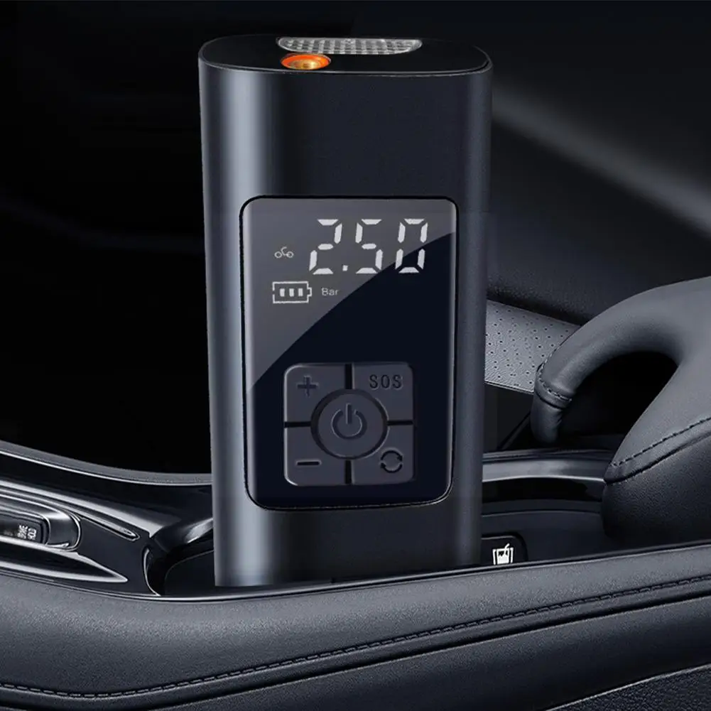 

Car Car Air Pump Portable Wireless Compressor Tire Light Tool Motorcycle Bicycle Led Inflation With Deflector Inflator Ball T2y0
