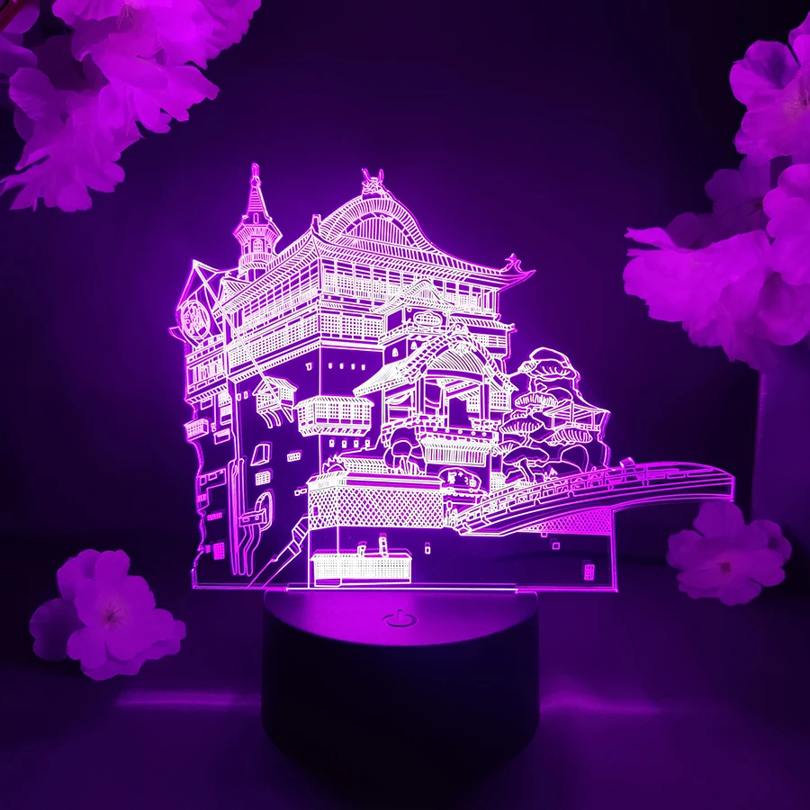 Светодиодная лампа Yubaba в стиле аниме для ванной комнаты популярное 3D