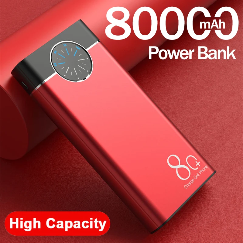 80000 мА/ч Мощность банка для зарядки телефона на открытом воздухе большой