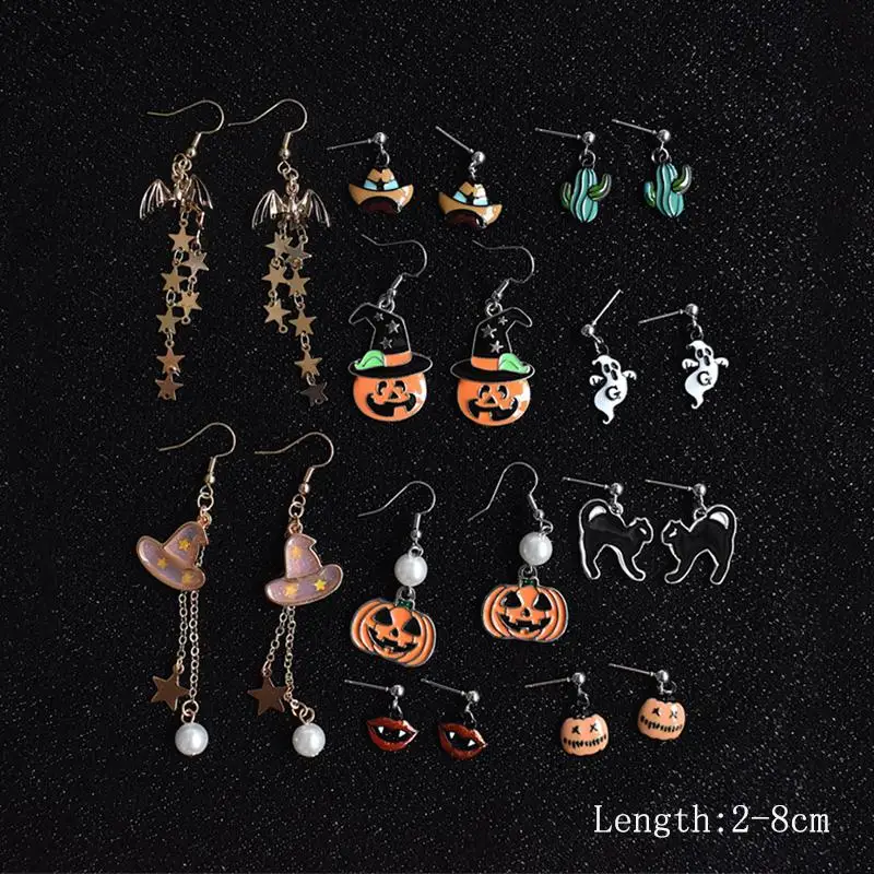 Women Pumpkin Pearl Funny Halloween Drop Earring Dangle Ear Stud Jwelry High Quality Party Gifts | Украшения и аксессуары