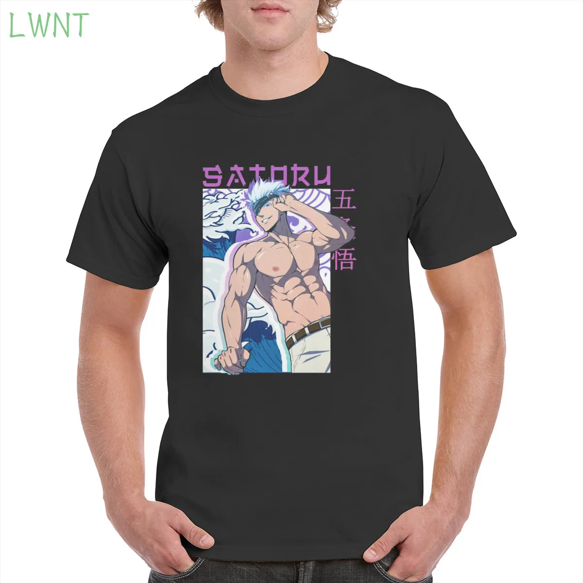 

100% Cotton Jujutsu Kaisen Satoru Gojo Unisex T Shirt Top Harajuku Aesthetic Anime Tshirt Oversized clothes Female/Man T-Shirts