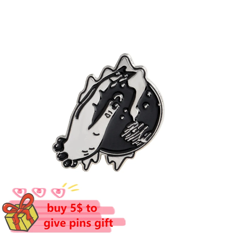 Ведьма волшебник магия брошь Таро шляпа мяч тройная Лунная темный панк Хэллоуин