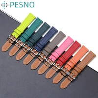 pesno 16mm20mm colorful calf skin geniune leather watch straps lady wrist bands with quick release pin suitable for h hour