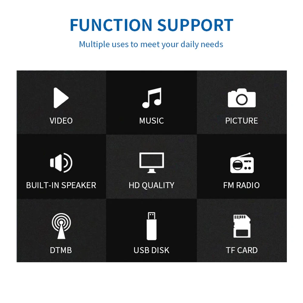 Mini 5 Inch D5 Digital Tv Dvbt2 Atsc Radio U Disk Playback Hd H.265 Car Navigation Portable | Электроника