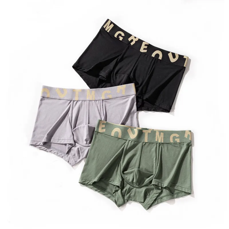 

2021 оригинальное мужское нижнее белье, дышащие Бесшовные Молодежные мужские трусы из чистого хлопка с четырьмя углами, боксеры, цвет: как пок...