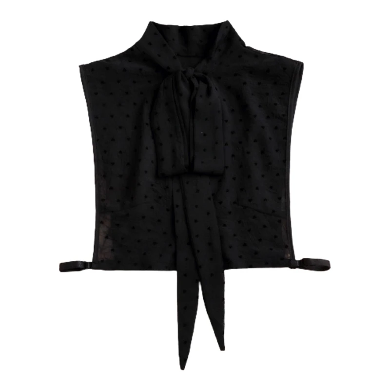 

Для женщин с галстуком-бабочкой; Шеи Ложные ресницы с отложным воротником, с узором "Сердечки" шифоновое Половина рукавом Блузка на пуговица...