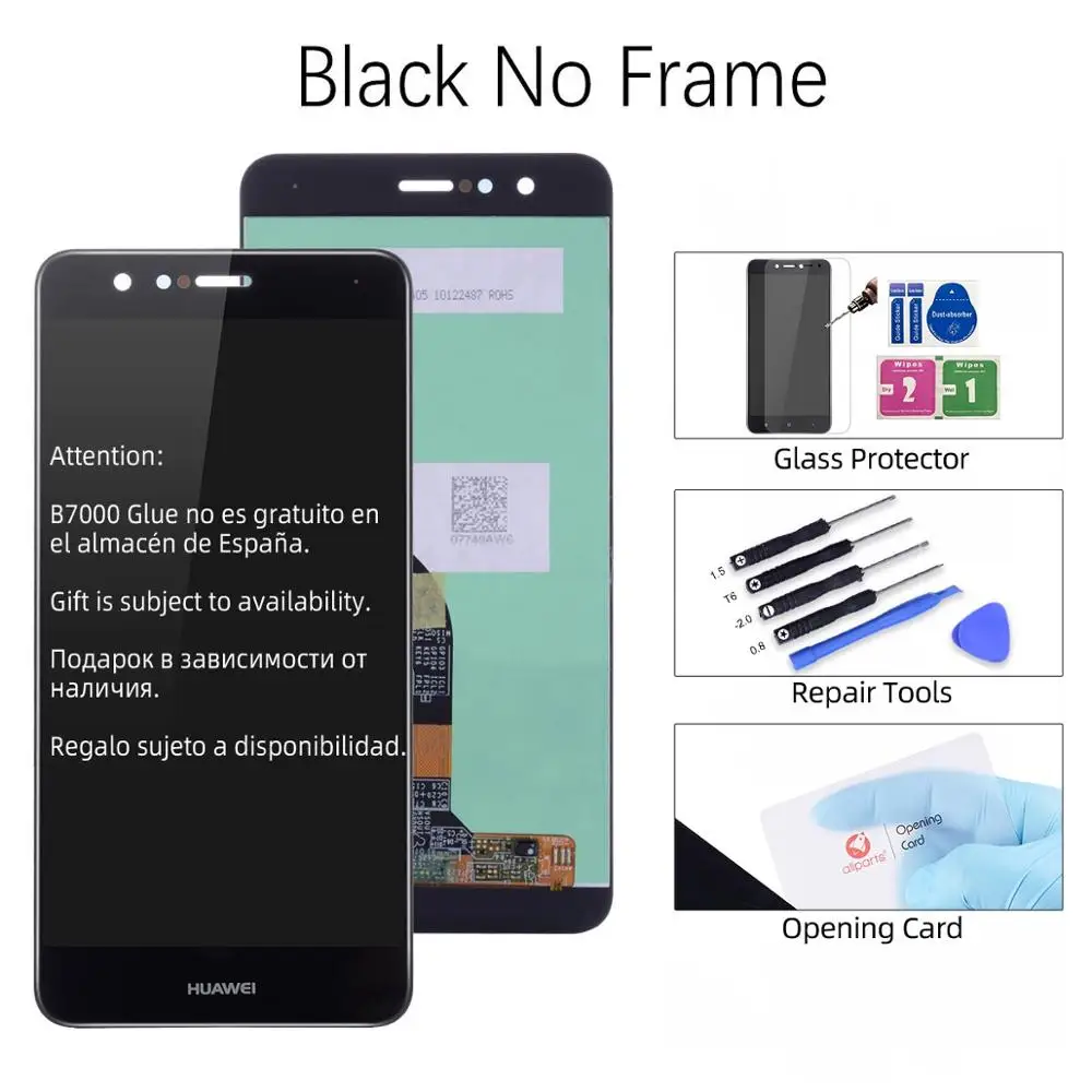 Исплей для HUAWEI P10 Lite Display LCD в сборе с тачскрином на рамке 5.2'' черный синий белый золото порошок Nova Lite lx1 lx2 WAS-LX1 - Цвет: Black No Frame