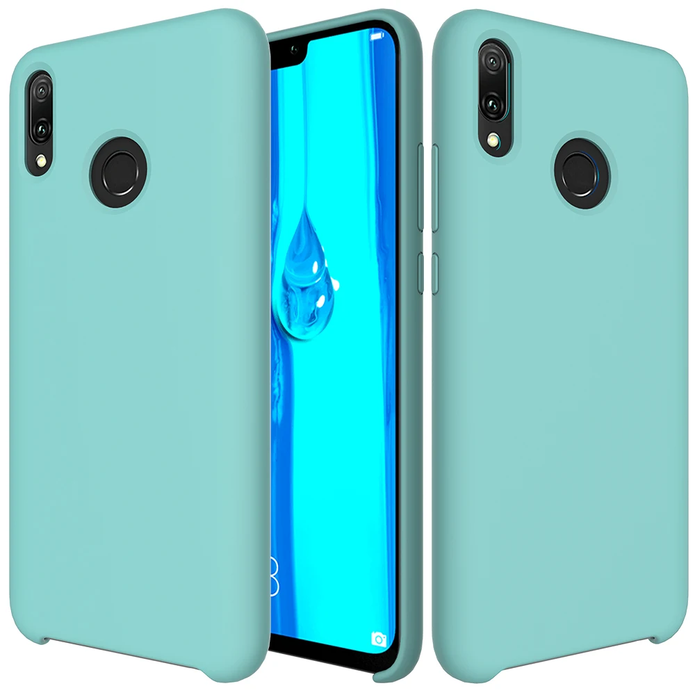 Светло-голубой Для Honor 8c чехол-накладка для huawei Honor 8C мягкий жидкий силиконовый чехол-накладка для Honor 8 C Ультратонкий матовый полуобернутый чехол - Цвет: Светло-голубой
