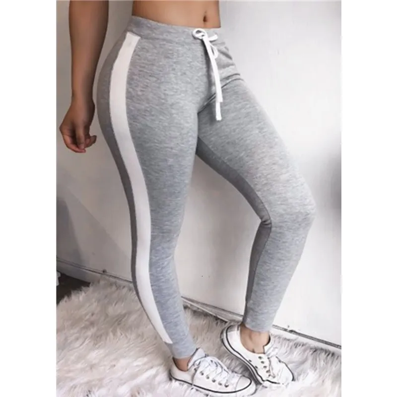 Womens Leggings Solid Color Fitness Jeggings Sportswear Female Patchwork Elastic Slim Skinny Legging Workout Legings | Женская одежда
