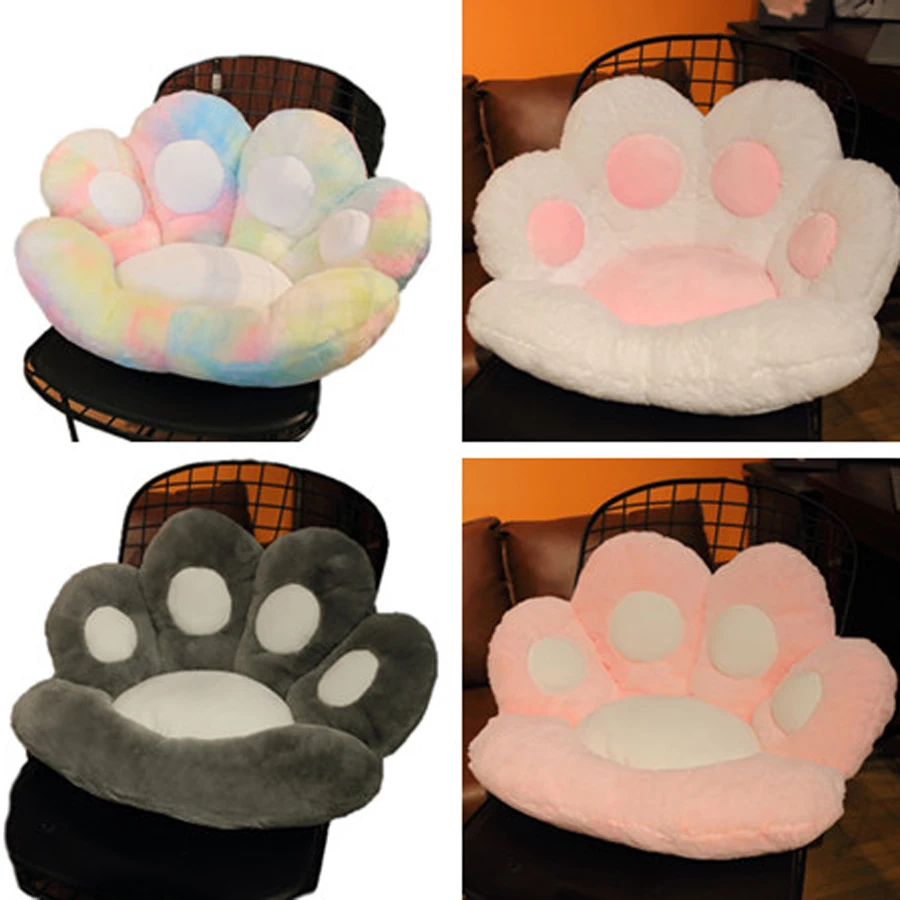 

Kawaii Rainbow Paw Pillow Animal Seat Cushion Stuffed Bear Paw Flower Pillow Plush Sofa Indoor Floor Home Chair Decor Gift