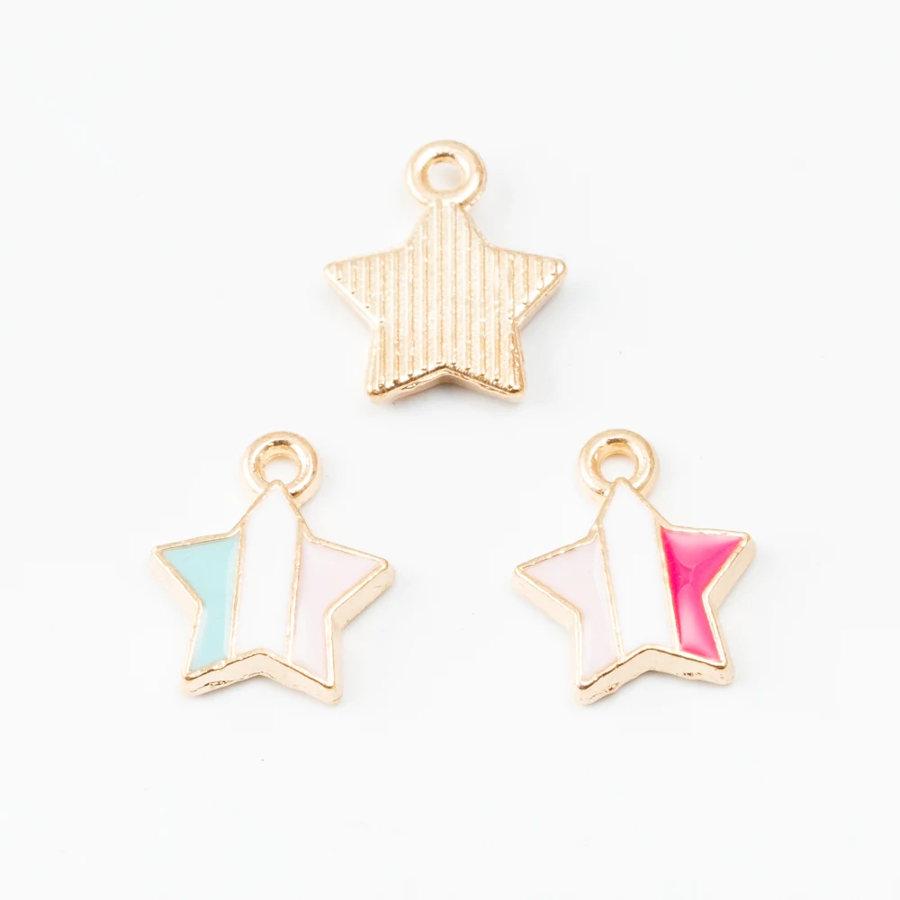 

10 шт. эмаль Очаровательная подвеска в форме звезды для Для женщин изготовление ожерелий с подвесками набор бусин из сплава ювелирный брасле...