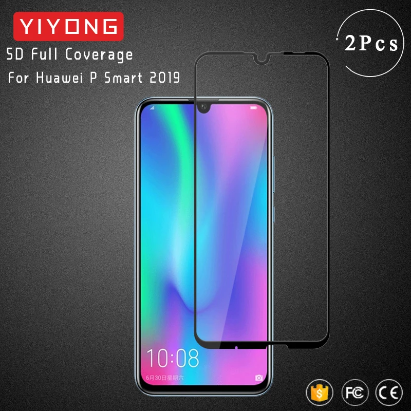 YIYONG 5D полное покрытие стекло для huawei P Smart 2019 закаленное Защита экрана смартфона