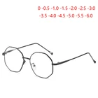 Неправильный многоугольник близорукие очки со степенью Для женщин мужчин прозрачный зеркальный жетский чехол рецепта диоптрий-0,5-1,0-4,0