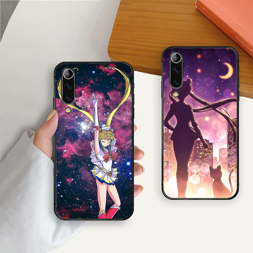 

Anime Sailor Moon Cartoon Phone Case Cover For Xiaomi Mi Note A2 A3 8 9 3 9 9T 10 Max Pro Lite Ultra Black Trend Cover Funda