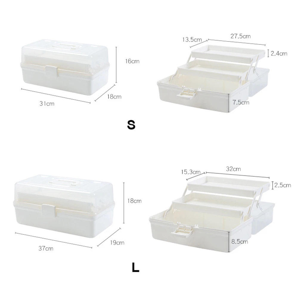 

Plastic Storage Box Medical Box Organizer 3 Layers Multi-Functional Portable Medicine Cabinet Family Emergency Kit Box